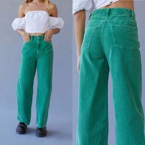 BDG Urban Outfitters High & Wide Corduroy Pant Green OB1214885 Size 25